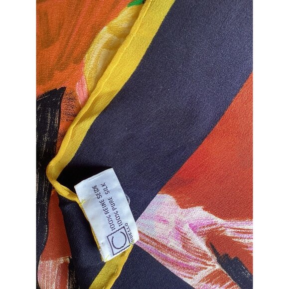 CODELLO Multicolor Art Print Silk Scarf 35.5" - 34´´ Good Condition - Picture 7 of 7